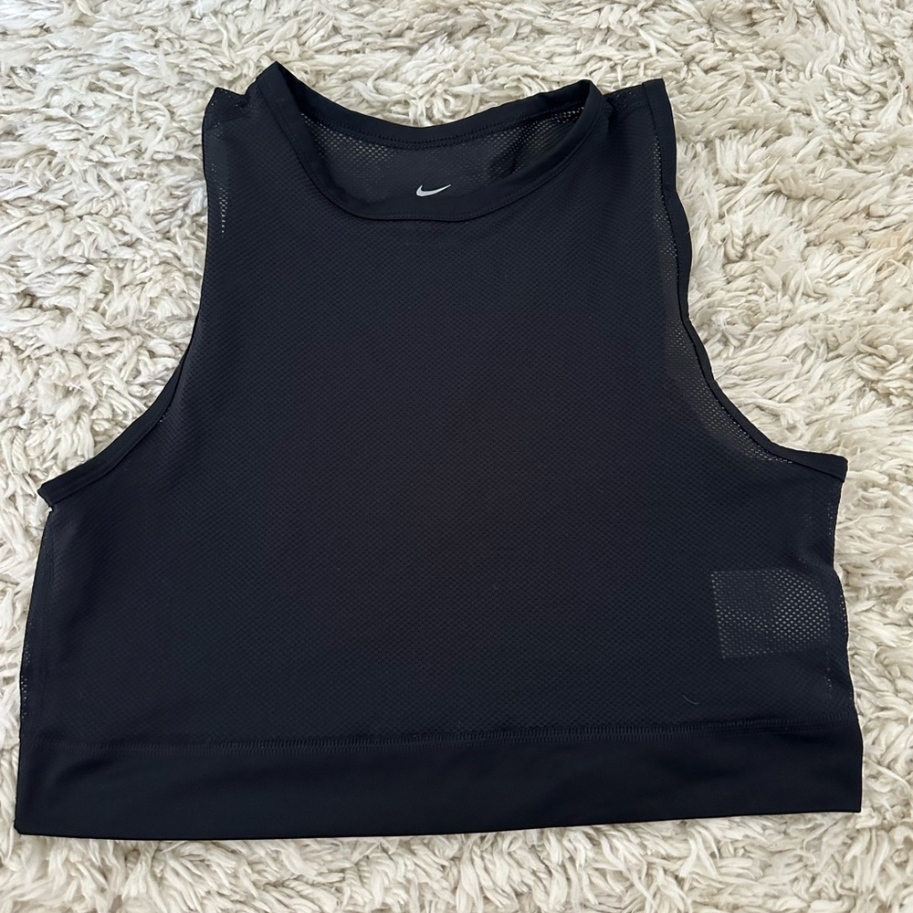 Nike Women's Dri Fit Black Mesh Crop Top